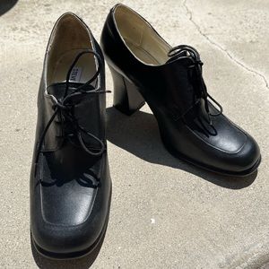 Steve Madden womens size 8 heeled leather loafer mules